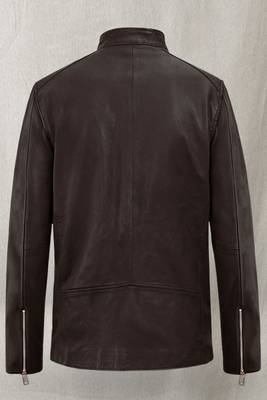 men's brown lambskin leather biker jacket classic moto zip style premium elite 2