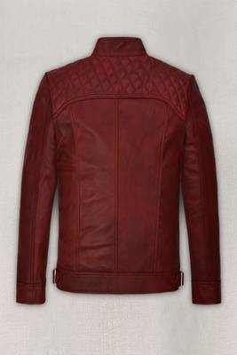 men's red lambskin leather biker jacket classic moto zip style authentic 2