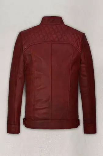 men's red lambskin leather biker jacket classic moto zip style authentic