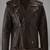 Mens genuine soft brown enforcer rubbed biker leather jacket pure lambskin