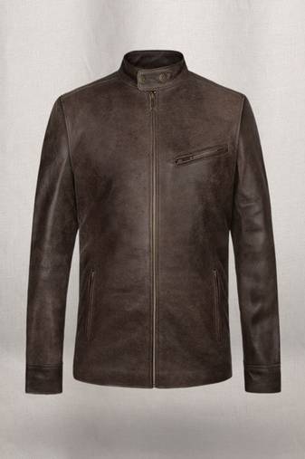 men's brown lambskin leather biker jacket vintage inspired look exclusive