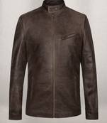 men's brown lambskin leather biker jacket vintage inspired look exclusive