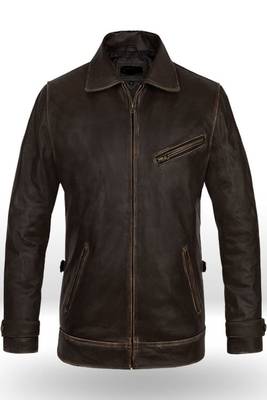 men's brown lambskin leather biker jacket vintage inspired look modern 1