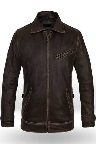 Mens pure lambskin   genuine vintage  brown leather jacket biker taylor twilight look