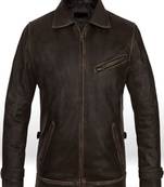 men's brown lambskin leather biker jacket vintage inspired look modern