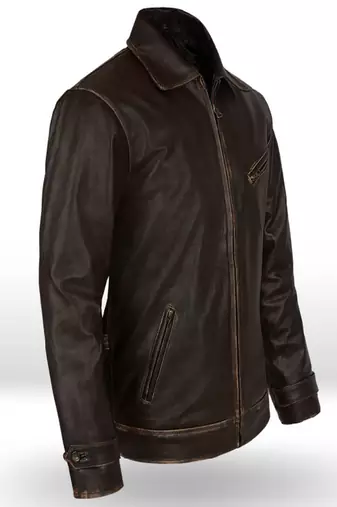 men's brown lambskin leather biker jacket vintage inspired look modern