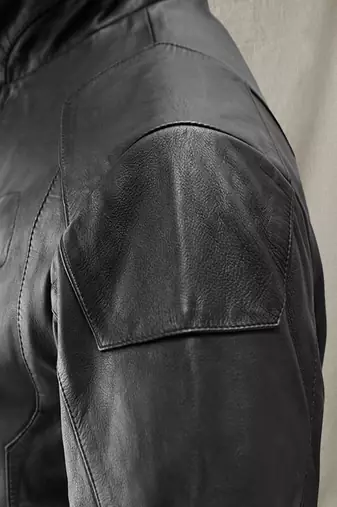men's black lambskin cafe racer jacket band collar racer style luxury