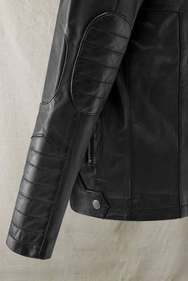 men's black lambskin cafe racer jacket band collar racer style luxury 4