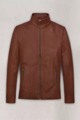 Mens genuine spanish brown andrew tate  leather jacket biker leather jacket pure lambskin