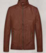 Mens genuine spanish brown andrew tate  leather jacket biker leather jacket pure lambskin