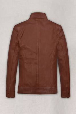 men's brown lambskin leather biker jacket classic moto zip style premium select 2