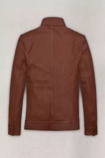 men's brown lambskin leather biker jacket classic moto zip style premium select