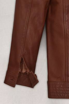 men's brown lambskin leather biker jacket classic moto zip style premium select 4