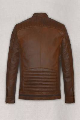 men's brown lambskin leather biker jacket classic moto zip style premium signature 2