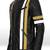 Mens genuine pure lambskin black café racer white yellow strip leather jacket biker leather jacket