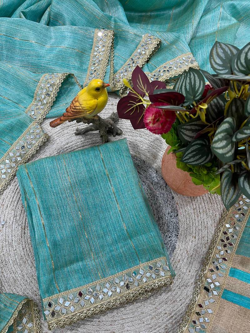 Blue Color  Jari Woven Saree with a Designer jari dori Embroidery work  Cotton Saree