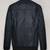 Mens genuine royal blue bomber rib waist cuff leather jacket biker pure lambskin