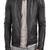 Mens genuine black quilted lambskin leather jacket biker leather jacket