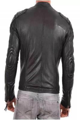 men's black lambskin leather biker jacket premium quilted design high quality 2