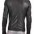 Mens genuine black quilted lambskin leather jacket biker leather jacket