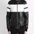 Mens genuine black white hoodie leather jacket biker leather jacket