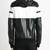 Mens genuine black white hoodie leather jacket biker leather jacket