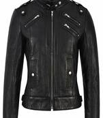 Mens pure lambskin genuine black color leather jacket biker leather jacket