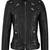 Mens pure lambskin genuine black color leather jacket biker leather jacket