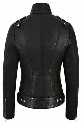 men's black lambskin leather biker jacket classic moto zip style authentic exclusive 3