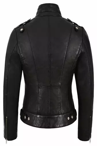 men's black lambskin leather biker jacket classic moto zip style authentic exclusive