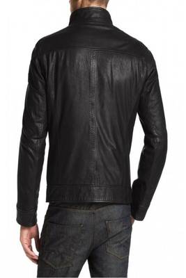 men's black lambskin leather biker jacket classic moto zip style authentic stylish 2