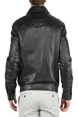 men's black lambskin leather biker jacket classic moto zip style authentic genuine 2