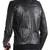 Mens genuine black bomber rib waist  lambskin leather jacket biker leather jacket