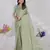 Pista Green Pure Kanjeevaram Silk Rose Floral Woven Zari Design Saree With Blouse