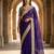 Purple Color Jari dori Embroidered Lace Border with Real Mirror Work Satin Silk Saree