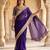 Purple Color Jari dori Embroidered Lace Border with Real Mirror Work Satin Silk Saree