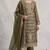 Mehendi silk semi stitched suit with embroidery & sequence work