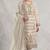 White silk semi stitched suit with embroidery & sequence work