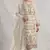 White silk semi stitched suit with embroidery & sequence work