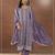 Purple silk semi stitched suit with embroidery & sequence work