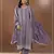 Purple silk semi stitched suit with embroidery & sequence work