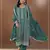 Emerald silk semi stitched suit with embroidery & sequence work