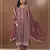 Maroon silk semi stitched suit with embroidery & sequence work