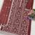 Maroon silk semi stitched suit with embroidery & sequence work