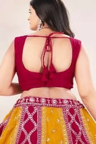 Embellished Zardozi Semi Stitched Lehenga & Unstitched Blouse With Dupatta