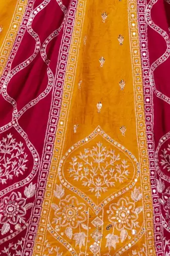 Embellished Zardozi Semi Stitched Lehenga & Unstitched Blouse With Dupatta