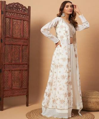 Embroidered Floor Length Lehenga & Choli With Jacket Set 3