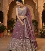 Embellished Sequinned Semi Stitched Lehenga & Unstitched Blouse With Dupatta