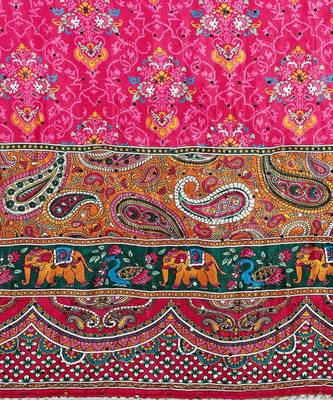 Ethnic Motifs Printed Silk Semi Stitched Lehenga & Unstitched Blouse With Dupatta 3