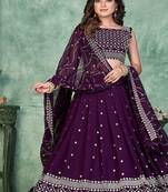 Women Embroidered Sequinned Semi Stitched Lehenga & Unstitched Blouse With Dupatta